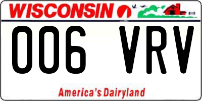 WI license plate 006VRV
