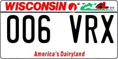 WI license plate 006VRX