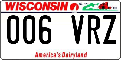 WI license plate 006VRZ