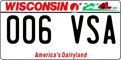 WI license plate 006VSA