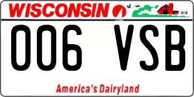 WI license plate 006VSB