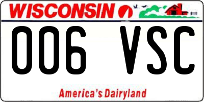 WI license plate 006VSC