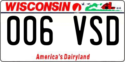 WI license plate 006VSD