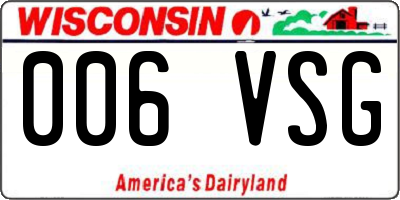 WI license plate 006VSG