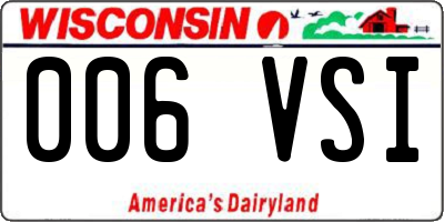 WI license plate 006VSI