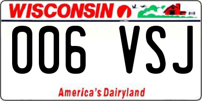 WI license plate 006VSJ