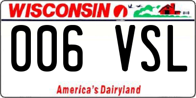 WI license plate 006VSL