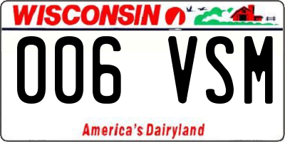 WI license plate 006VSM