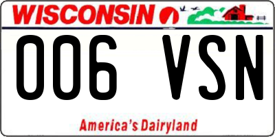 WI license plate 006VSN