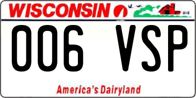WI license plate 006VSP