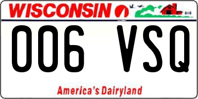 WI license plate 006VSQ