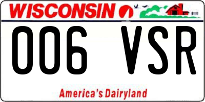 WI license plate 006VSR