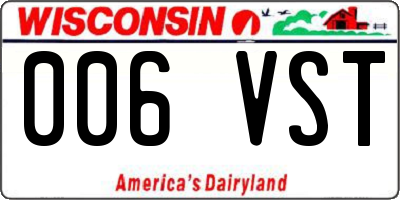 WI license plate 006VST