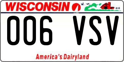 WI license plate 006VSV