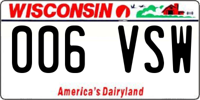 WI license plate 006VSW