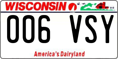 WI license plate 006VSY