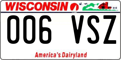 WI license plate 006VSZ