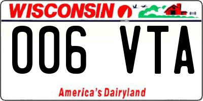 WI license plate 006VTA