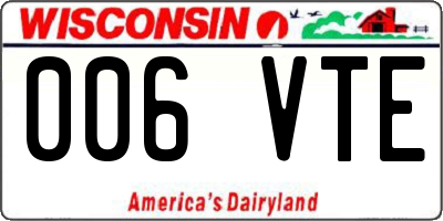 WI license plate 006VTE