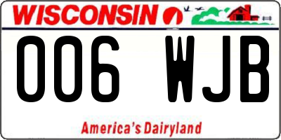 WI license plate 006WJB