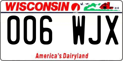 WI license plate 006WJX