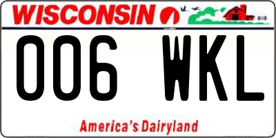 WI license plate 006WKL