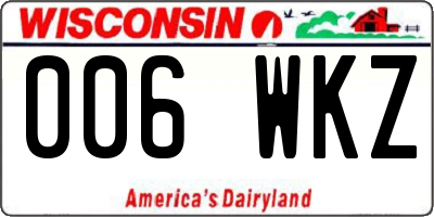WI license plate 006WKZ