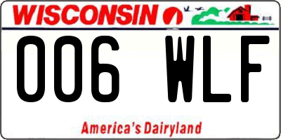 WI license plate 006WLF