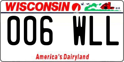 WI license plate 006WLL