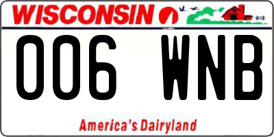 WI license plate 006WNB