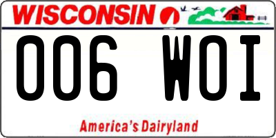 WI license plate 006WOI