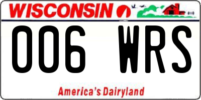 WI license plate 006WRS