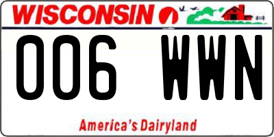 WI license plate 006WWN