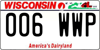 WI license plate 006WWP