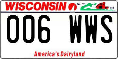 WI license plate 006WWS
