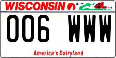 WI license plate 006WWW