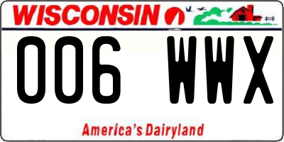 WI license plate 006WWX