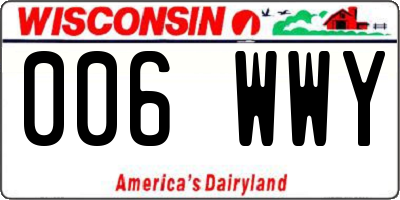 WI license plate 006WWY