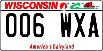 WI license plate 006WXA
