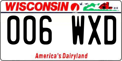 WI license plate 006WXD
