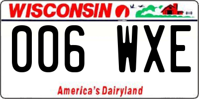 WI license plate 006WXE