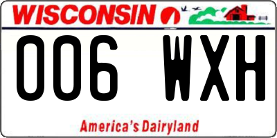 WI license plate 006WXH