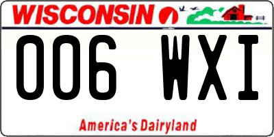 WI license plate 006WXI