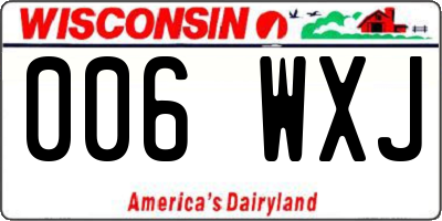 WI license plate 006WXJ