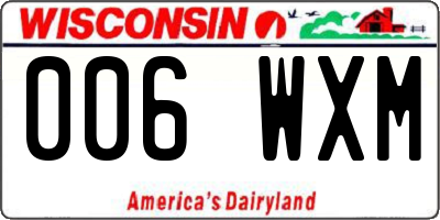 WI license plate 006WXM