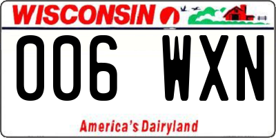 WI license plate 006WXN