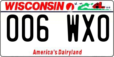 WI license plate 006WXO