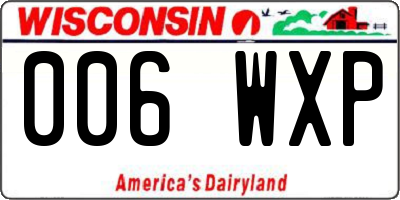 WI license plate 006WXP