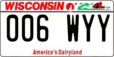 WI license plate 006WYY