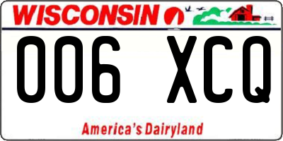 WI license plate 006XCQ